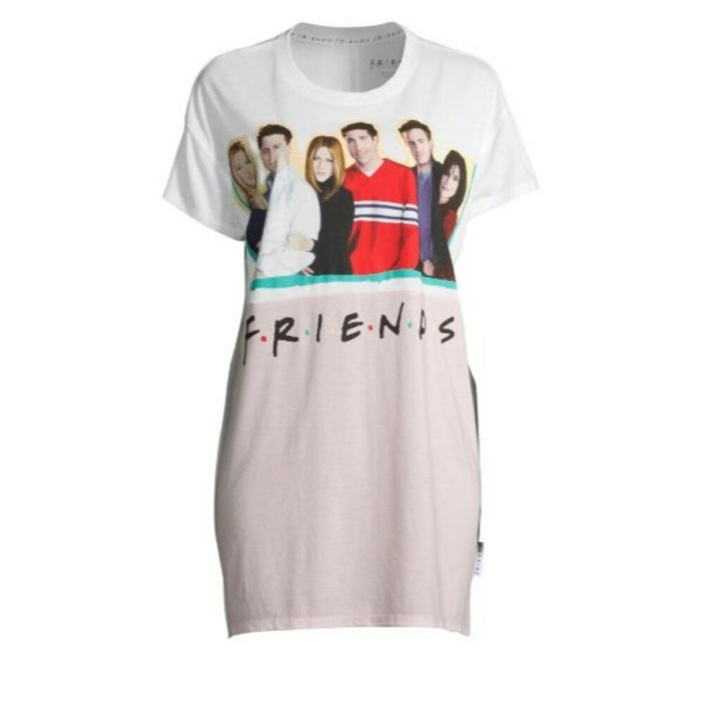 NWT FRIENDS Graphic Print Sleepshirt Women's XS Short Sleeve Crew Neck Classic